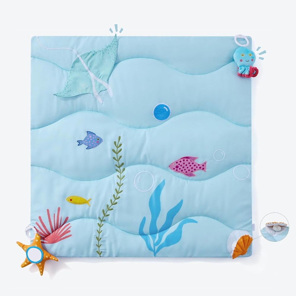 9-in-1 Baby Tummy Time Mat Sensory Play Gym Ocean Theme Activity Mat